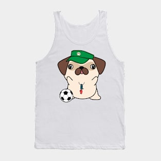 Pug Playing Soccer Tank Top